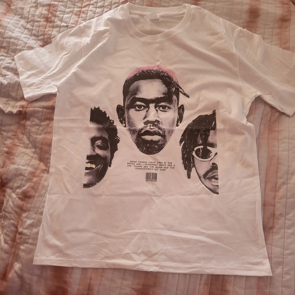 Men's White HIP HOP Graphic Tee Shirt